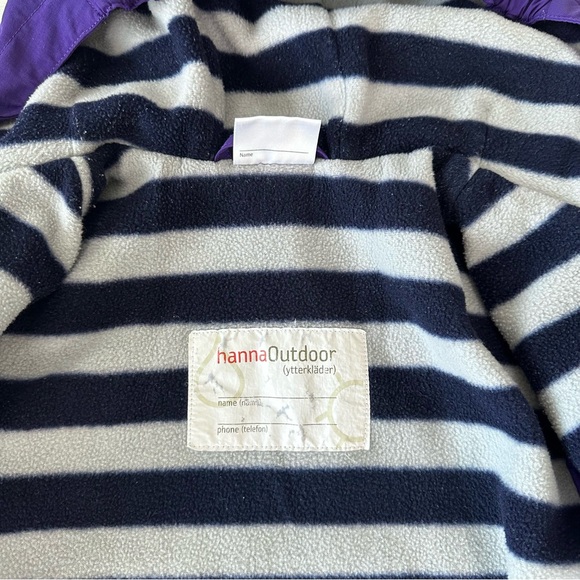 HANNA ANDERSSON Nylon Waterproof Fleece Lined Hooded Jacket Reflective 5 Pink - Picture 8 of 11